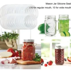 Tillbehör Till Matförvaring-10 st silikonburkpackningar ersättning lufttäta silikonpackningstätningsringar för vanlig munkonservburk