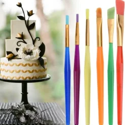 6 st små fondantkaka färgpenna dekorationsborste färgning socker hantverk bakverktyg