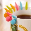 10 st snigelform silikon tepåshållare presentset godisfärger