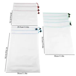 11 st återanvändbara dragskonätpåsar frukt- och grönsakspåsar förvaringsleksaker shoppingpåse