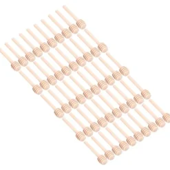 100 st trä honungsdoppar honungsrörpinnar för bröllopsfest kök restaurang 8 cm