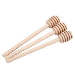 Honungsburkar-24 st trä honungsdroppar omrörningsstav sylt sirap drizzler stick servering köksredskap prylar (#2)