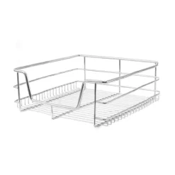 2 st Utdragbara Trådkorgar i Rostfritt Stål - 40 cm (B) med Mjuk Stängning För Skåp och Skafferier Kökslådor Förvaring 430 mm D x 297 mm B x 140 mm H | CDON