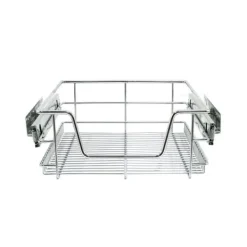 2 st Utdragbara Trådkorgar i Rostfritt Stål - 40 cm (B) med Mjuk Stängning För Skåp och Skafferier Kökslådor Förvaring 430 mm D x 297 mm B x 140 mm H | CDON