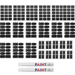 Tillbehör Till Matförvaring-220 st vattentäta svarta tavlor med etiketter för blomkrukor och 2 st pennor (beJ-typ)