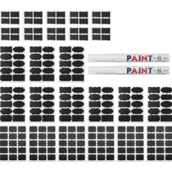Tillbehör Till Matförvaring-220 st vattentäta svarta tavlor med etiketter för blomkrukor och 2 st pennor (beJ-typ)
