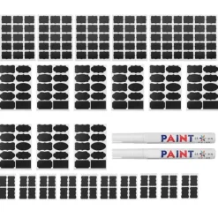 Tillbehör Till Matförvaring-220 st vattentäta svarta tavlor med etiketter för blomkrukor och 2 st pennor (beJ-typ)