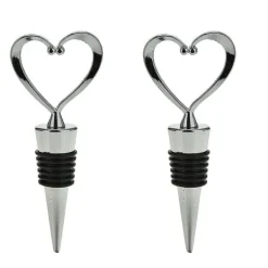 2 st Vinkork i silver - Hjärta