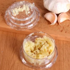 Vitlökspressar-4 st vitlökspress och köttfärskombination för hemmamatlagning, genomskinlig