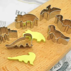 6 st/set dinosaurieform rostfritt stål kexform bakverktyg