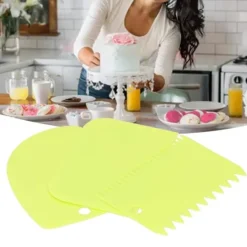 Köksskrapor-3 st/set kakkrämskrapa degpasty cutters skrapa köksverktyg gör-det-själv bakverktyg grön