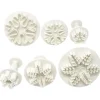 6 st/set livsmedelskvalitet plast snöflinga fondant kakplunger utskärare formar DIY präglingsverktyg för bakning