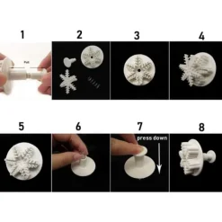 6 st/set livsmedelskvalitet plast snöflinga fondant kakplunger utskärare formar DIY präglingsverktyg för bakning