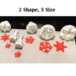 6 st/set livsmedelskvalitet plast snöflinga fondant kakplunger utskärare formar DIY präglingsverktyg för bakning