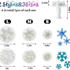 6 st/set livsmedelskvalitet plast snöflinga fondant kakplunger utskärare formar DIY präglingsverktyg för bakning