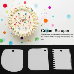 3 st/set Plastgrädde Degskrapa Skär Spatlar för Bakverk Kakdekoration