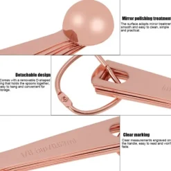 Mått & Måttskedar-6 st/set rostfritt stål mätskedar torra och flytande ingredienser matlagning bakverktyg