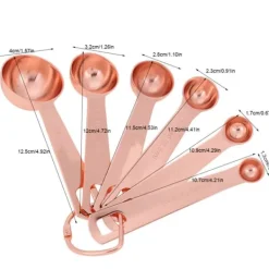 Mått & Måttskedar-6 st/set rostfritt stål mätskedar torra och flytande ingredienser matlagning bakverktyg