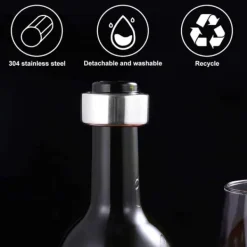 4 stycken dropprings i rostfritt stål, återanvändbar vinflaska, läckagesäker hällanordning, vintillbehör, bar, restaurang, hem