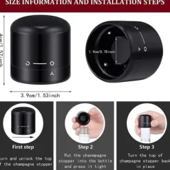 8 stycken vinflaskpropp Återanvändbar vinförslutare Twist för försegling av vinöl Champagne kompakt vinpropp