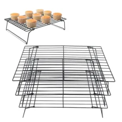 Avsvalningsgaller-13 tums järnstativ 3 lager non-stick kylställ för matlagning bakning av kaka kex