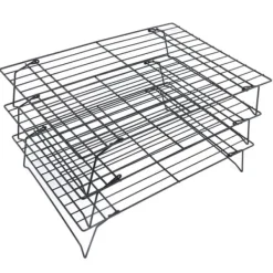 Avsvalningsgaller-13 tums järnstativ 3 lager non-stick kylställ för matlagning bakning av kaka kex