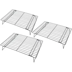 Avsvalningsgaller-13 tums järnstativ 3 lager non-stick kylställ för matlagning bakning av kaka kex
