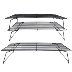 Avsvalningsgaller-13 tums järnstativ 3 lager non-stick kylställ för matlagning bakning av kaka kex