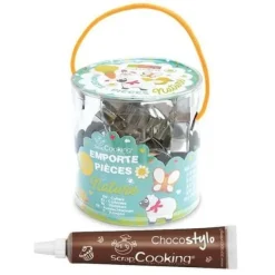 Kakformar-16 utfyllningsformar Natur + 1 chokladpenna