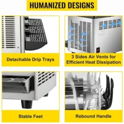 3 x 15L 800W slushmaskin, fryst dryckesmaskin med intelligent kontrollpanel, effektiv kylning, robust och hållbar