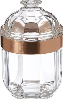 Acryllåda - Premier housewares - 1601669 - Transparent - Roséguld - 10 x 10 x 15 cm