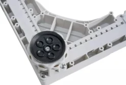 Adjustable Washing Machine Base Stand with Wheels - White Plastic & Steel Tube Rack, 300KG Capacity - Universal Fit for Dryers, Refrigerators