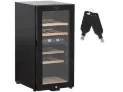 Vinkylar-Adler AD 8080, Vinkylare med kompressor, Fristående, 24 flaska/flaskor, G, Inbyggd lampa, Svart