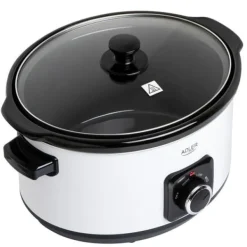 Adler Slow Cooker - Avtagbar keramisk holländsk ugn - 5,8L - Värmebeständiga bärhandtag