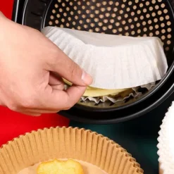 Air Fryer Papper 100-pack – 20cm Engångspapper för Luftfritös Brun