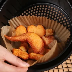 Air Fryer Papper 100-pack – 20cm Engångspapper för Luftfritös Brun