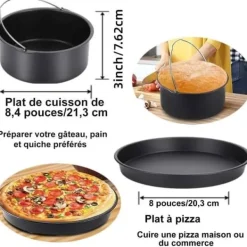 Air fryer tillbehör, XL, 8 tum, Air fryer tillbehör, air fryer tillbehör För 4,2-6,5L, XXL air frye