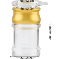 Akryl transparent och guldfärgad oljeflaska flytande kryddkanna sojasås vinägerkanna kök (M)