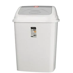 Soptunnor & Papperskorgar-ALFI soptunna med gångjärnslock 27 l för sopor, ljusgrå marmorerad