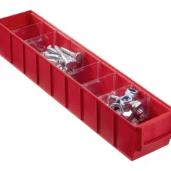 Allit 456561 Genomskinlig lagerlåda (L x B x H) 91 x 500 x 81 mm Röd 1 st