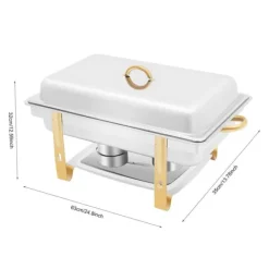 Tillbehör För Matservering-Allt-i-ett Chafing Dish För Buffé - Matvarmare - Rostfritt Stål - Med Lock - Justerbar Värmekontroll - Svart