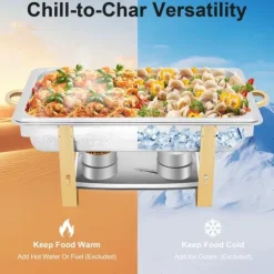 Tillbehör För Matservering-Allt-i-ett Chafing Dish För Buffé - Matvarmare - Rostfritt Stål - Med Lock - Justerbar Värmekontroll - Svart