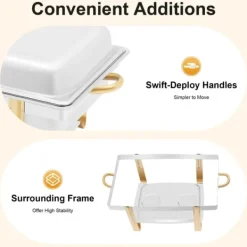 Tillbehör För Matservering-Allt-i-ett Chafing Dish För Buffé - Matvarmare - Rostfritt Stål - Med Lock - Justerbar Värmekontroll - Svart