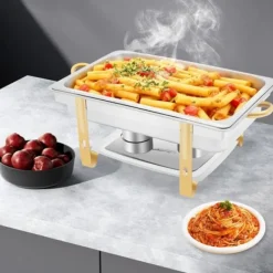 Tillbehör För Matservering-Allt-i-ett Chafing Dish För Buffé - Matvarmare - Rostfritt Stål - Med Lock - Justerbar Värmekontroll - Svart