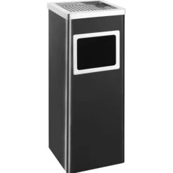 vidaXL Soptunnor & Papperskorgar-Askfat/soptunna 36 L stål svart