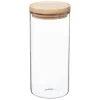 Förvaringsburkar-Atmosphera glas- och träförvaringsburkar med lufttätt lock - 1,3 liters lufttät burk