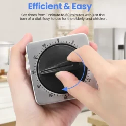 Auledio Mekanisk kökstimer – Äggklocka utan batteri, 100% mekanisk, rostfri, visuell timer med magnet