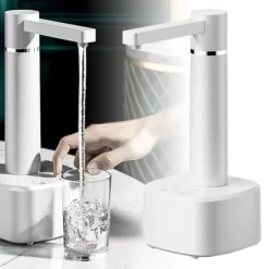 Vattenkylare-Automatisk dricksvattenflaskpump Kompakt Lätt Smart Högeffektiv elektrisk vattendispenser för Home White