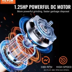 Avfallskvarnar-Avfallskvarn, 21x21x39 cm, matavfallskvarn