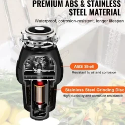 Avfallskvarnar-Avfallskvarn, 18.5x18.5x37 cm, rostfritt stål